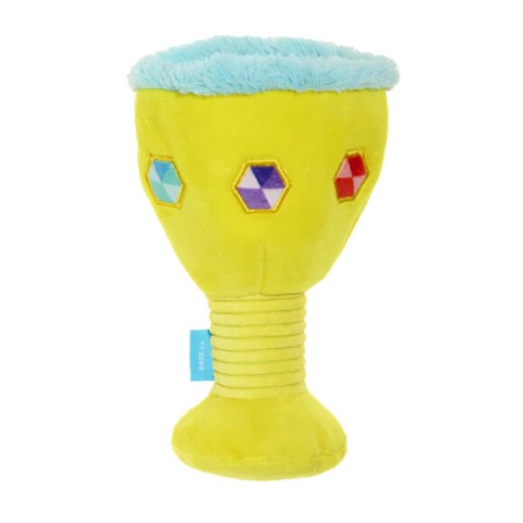 NWT Bark Box THE HOWLEY GRAIL Plush Dog Toy, Yellow + Blue, M-L (20+ lbs) - Picture 1 of 16